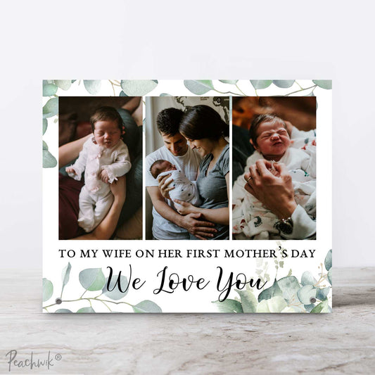 First Mother's Day From Spouse Personalized Metal Photo Plaque