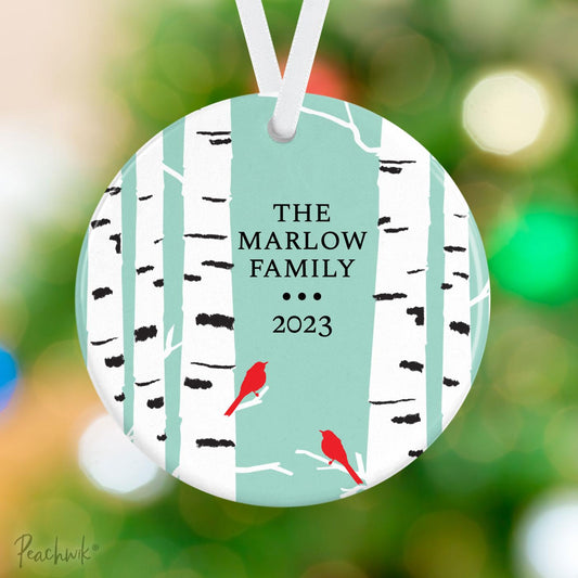 Birch Forest Family Personalized Christmas Ornament