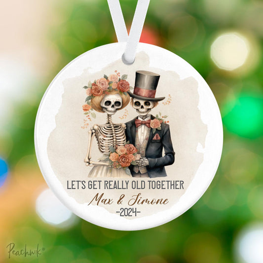 Skeleton Couple Funny Personalized Christmas Ornament
