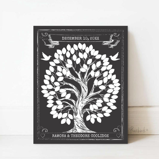 Chalkboard Inspired Wedding Tree Guest Book Alternative
