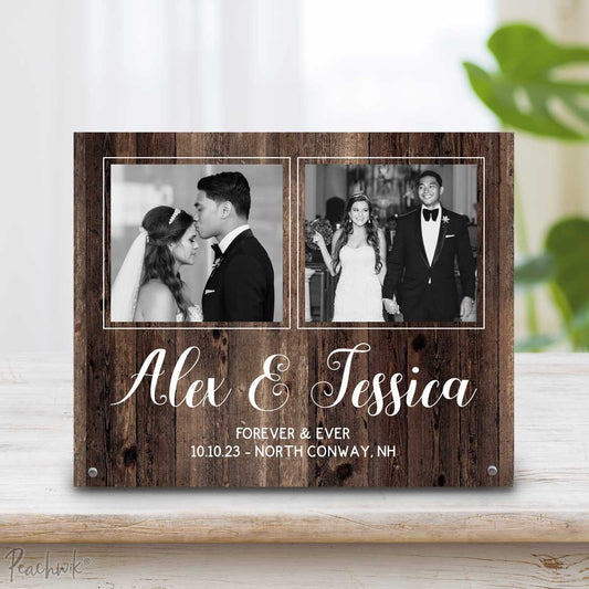 Anniversary Personalized Metal Photo Plaque