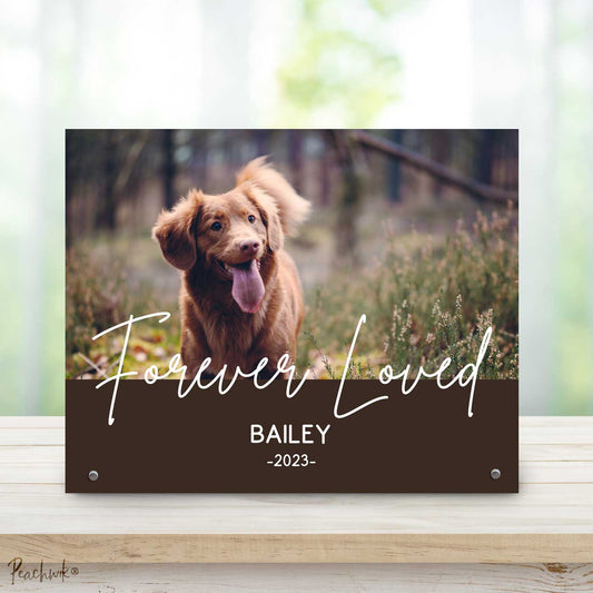 Pet Memorial Photo Gift - Forever Loved - Personalized Metal Photo Plaque