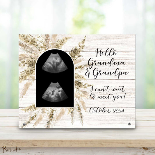 Pregnancy Announcement for Grandparents - Personalized Metal Photo Plaque
