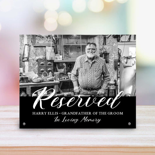 Reserved Wedding Memorial Table Photo Sign - Personalized Metal Photo Event Sign
