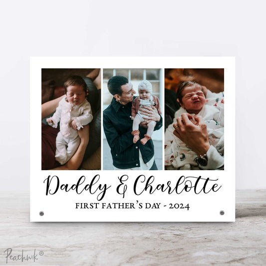 First Father's Day Personalized Metal Photo Plaque