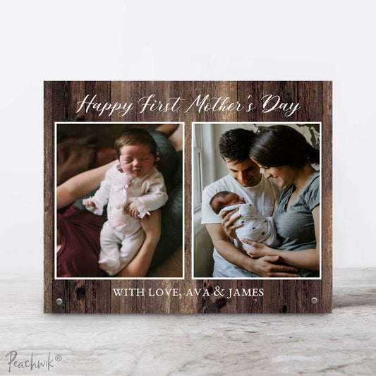 Personalized First Mother's Day Metal Photo Frame Plaque
