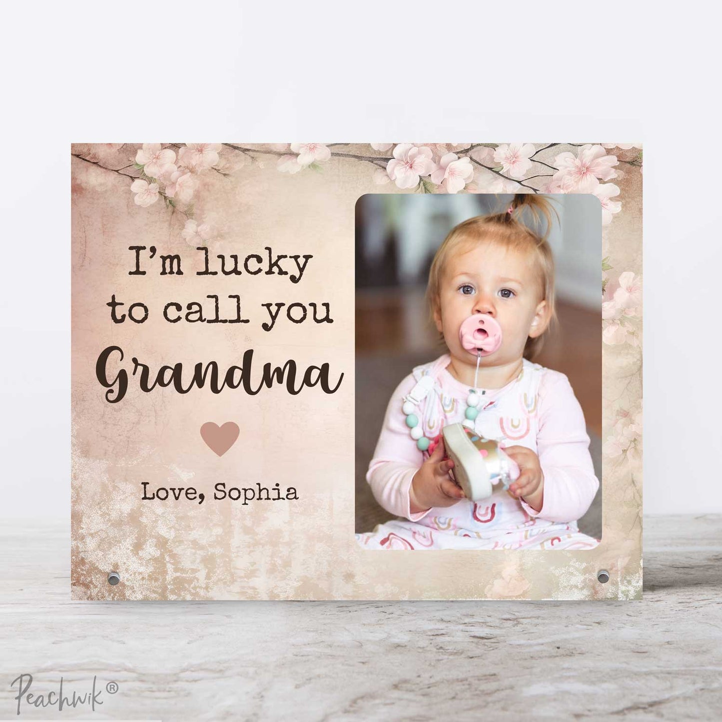 New Grandmother Gift Personalized Metal Photo Plaque