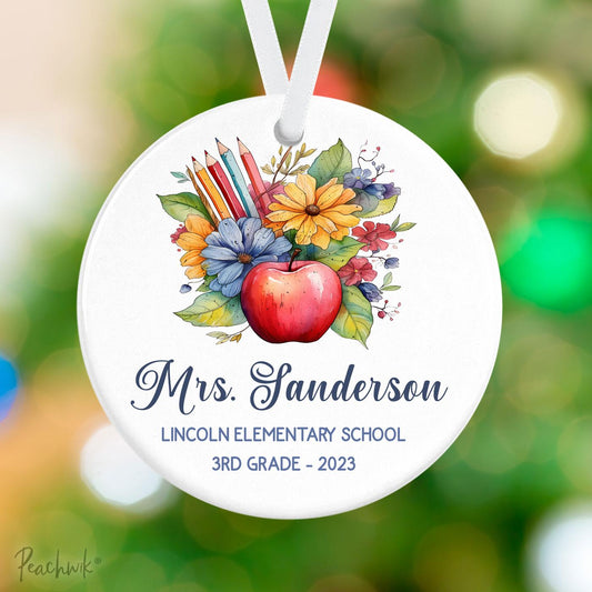 Teacher Appreciation Personalized Christmas Ornament