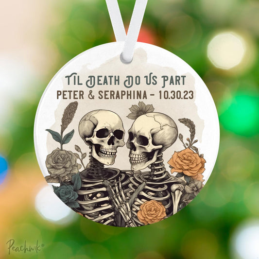 Til Death Do Us Part Skeleton Couple Personalized Christmas Ornament
