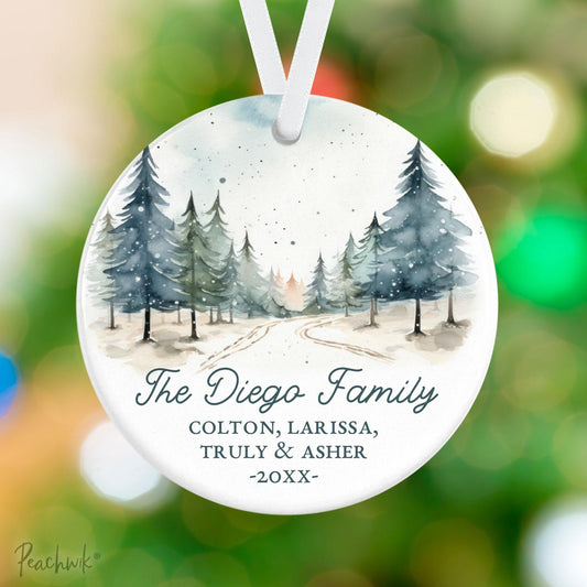 Forest Family Personalized Christmas Ornament