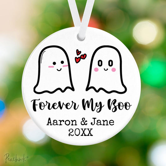 Forever My Boo Couples Ghost Personalized Christmas Ornament
