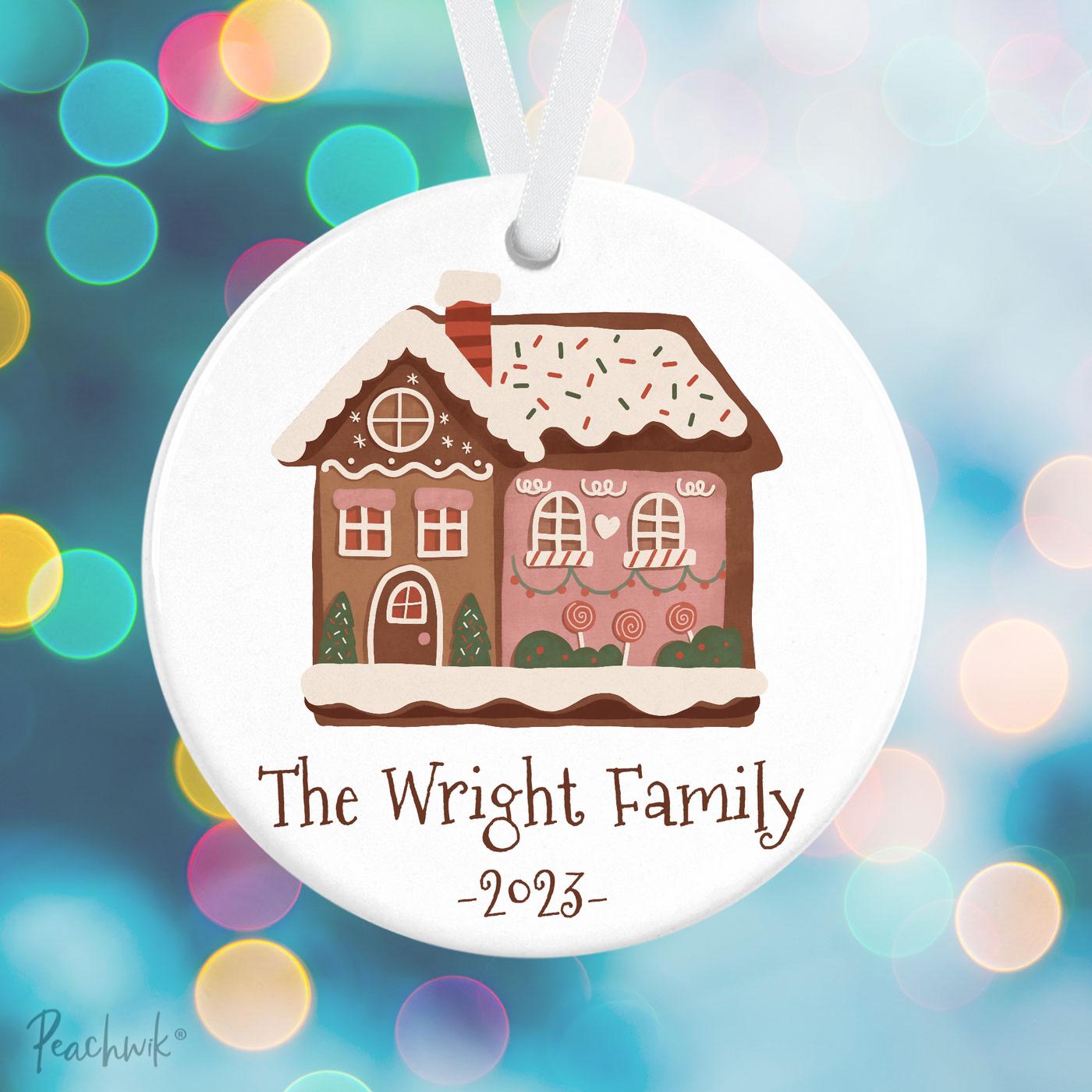 Gingerbread House Family Personalized Christmas Ornament