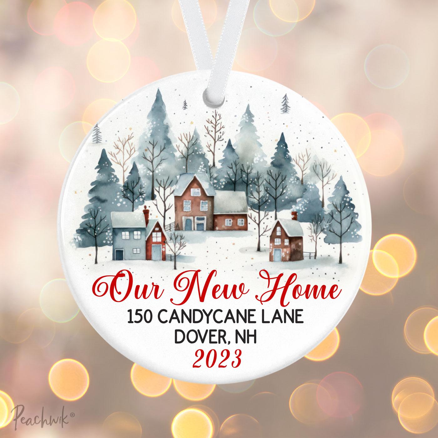 New Home Winter Village Personalized Christmas Ornament