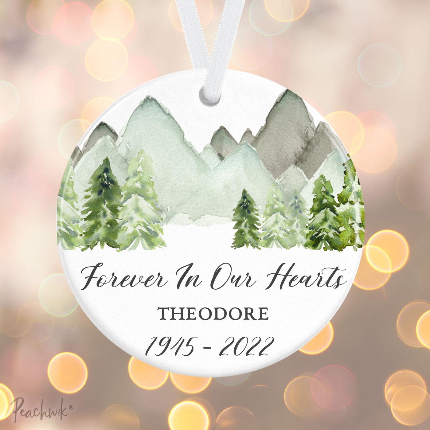 Green Mountains Memorial Personalized Christmas Ornament