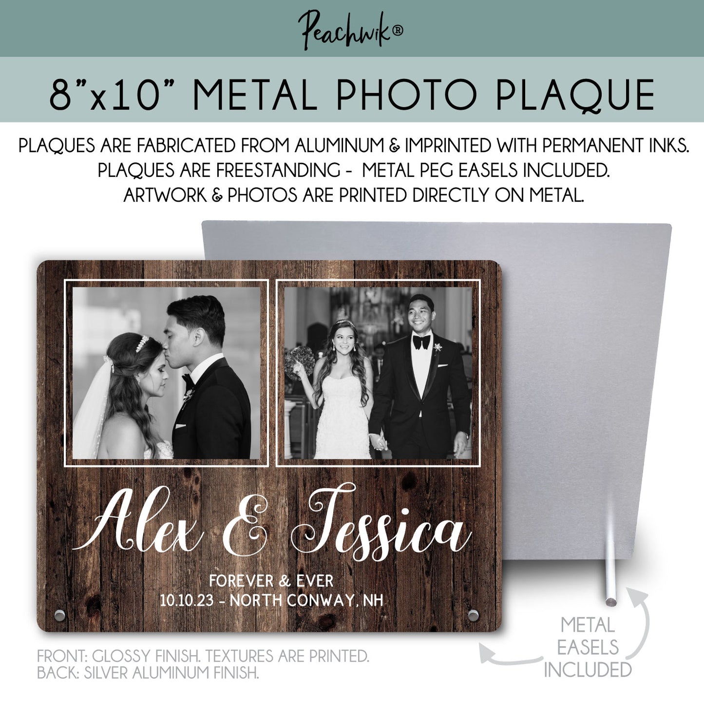 Anniversary Personalized Metal Photo Plaque