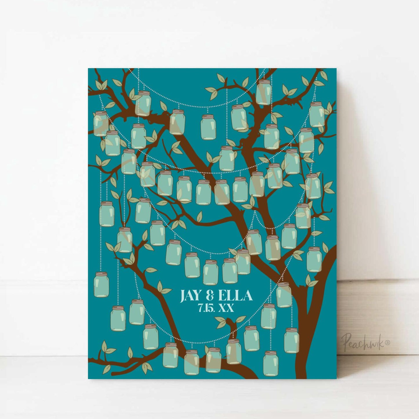 Mason Jars Wedding Tree Guest Book