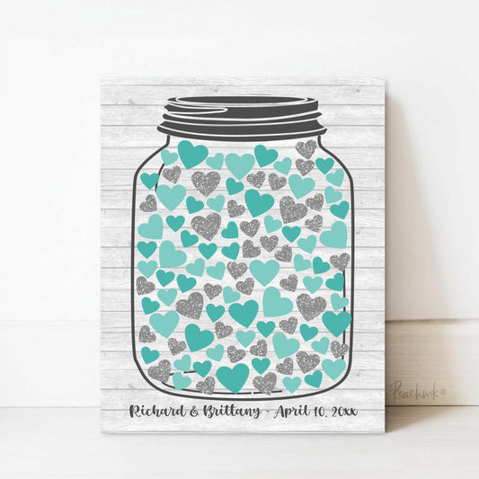 Jar of Love Wedding Guest Book Alternative Canvas